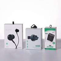 Boîte en papier personnalisée suspendue avec fenêtre, emballage de vente au détail écologique pour écouteurs, montres, câbles