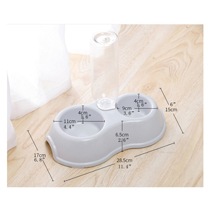 מזון ומים פלסטיק חתלתול כפול חתול חתול מחמד - Product Image 3