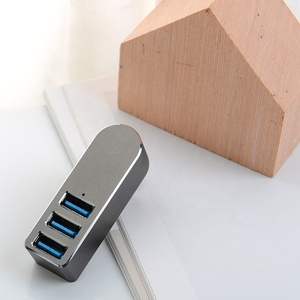 Gris 3 puertos fábrica gran oferta aluminio <span class=keywords><strong>Mini</strong></span> alta velocidad 180 grados rotación USB 3,0 Hub adaptador para <span class=keywords><strong>Mac</strong></span> PC - Product Image 4