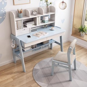 Sillas de escritorio estrechas de madera maciza para ordenador, escritorio sencillo para oficina en casa, dormitorio pequeño, mesa larga, sillas de comedor incluidas - Product Image 1