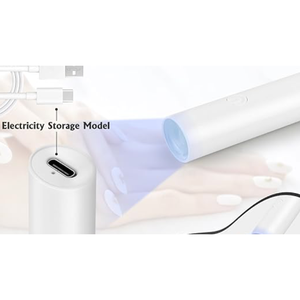 Lampe à ongles UV LED sans fil professionnelle, mini, en plastique blanc, alimentée par batterie avec prise USB, logo personnalisable pour séchage à domicile - Product Image 3