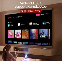 El más nuevo K8 Auto Focus Dual WiFi 4K Soporte 3D Video Android 13 Full HD 1080P Home Theater Smart Portable Mini Karaoke Proyector