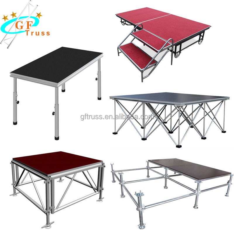 Assemble Mobile Wedding Swimming Pool Stage Glass Acrylic Stage Aluminum Frame