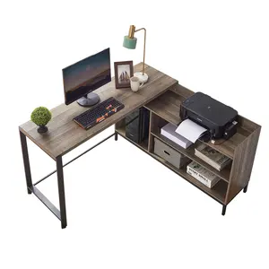 Mesa de estudio con pata de marco de Metal, muebles modernos para el hogar y la Oficina en forma de L