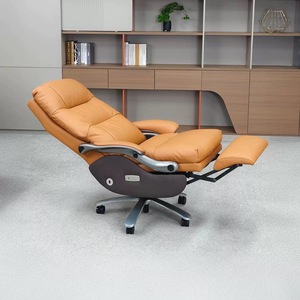 Yusen Electric Reclining Executive Chair Genuine Leather Adjustable Armrest Swivel Office Chair Manager Chair Home Computer - Product Image 1
