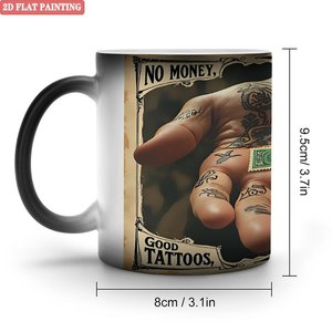 Mug créatif révélateur de chaleur, noir givré, 11 oz, en céramique, cadeau quotidien - Product Image 1
