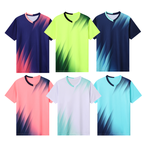 خدمة تصنيع حسب الطلب متاحة، سترات رياضية قابلة للطباعة بشعار مخصص، زي كرة قدم عصري بأكمام قصيرة للجنسين، مقاسات من 3XS إلى 4X - Product Image 1