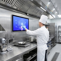 Sistema de Pantalla Táctil para Cocina KDS de 15.6''/18.5''/21.5''/23.8'', Monitor de Pared para Pedidos en Restaurantes, Gestión de Menús