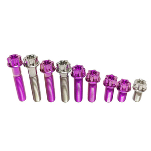 Boulon à bride hexagonale en titane M8 anodisé, fixation anti-desserrage classe 10, filetage UNF avec rondelles et écrous, boulon sur mesure - Product Image 1