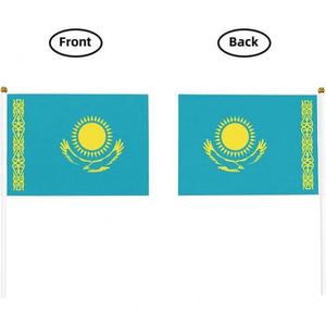 Manufacturer Direct High Quality Any Size Kazakhstan Hand Waved Mini <b>Flag</b> 5.5x8.2in for Campaign Decorations - Product Image 3