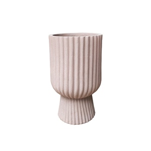 Pots en béton renforcé de <span class=keywords><strong>fibre</strong></span> de verre de couleur rouge brunâtre, revêtus d'époxy, décoratifs pour jardin extérieur, durables, pour plantes et fleurs - Product Image 1