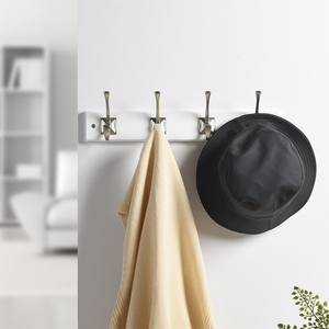 Montado en la pared MDF tablero de madera gancho decorativo sala de estar sombrero y estante de tela - Product Image 4