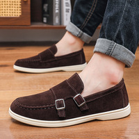 Chaussures classiques en cuir PU pour hommes, personnalisables avec logo, mocassins souples noirs pour la conduite, vente en gros