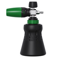 Connecteur rapide 1/4'' pour canon à mousse de neige avec bouteille de 1L, lance à mousse réglable, lanceur de mousse robuste pour voiture