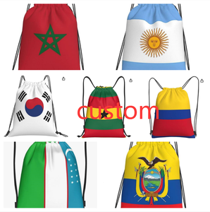 Sac à dos à cordon réglable pour le sport et la gym, motif drapeau national, collection 2026, pour femmes et hommes – Vente chaude - Product Image 1