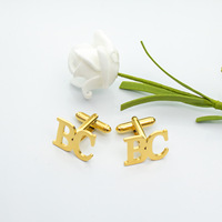 Mancuernillas Personalizadas de Oro de 18K para Hombre, Románticas, con Nombre o Letra, para Regalo de Aniversario o Fiesta