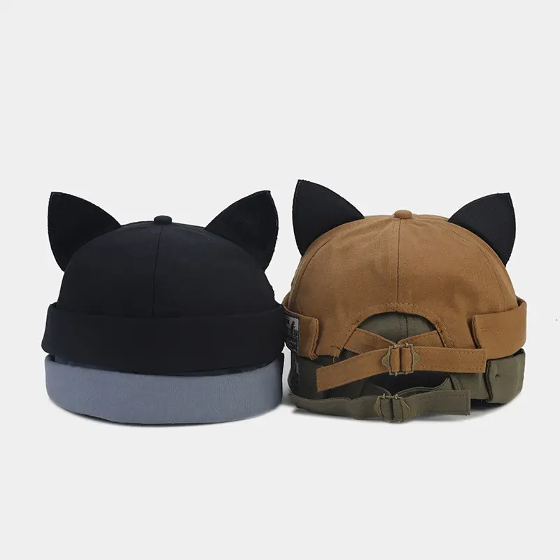 男性と女性の創造的な新しいかわいい猫の耳のドッカーハット秋のビーニードームユーピー帽子ドッカー