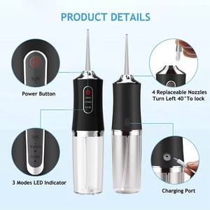 เครื่องทำความสะอาดฟันแบบพกพา ใช้แบตเตอรี่แบบชาร์จไฟผ่าน USB กันน้ำระดับ IPX7 พร้อมแรงดันน้ำ 5+ ระดับ - Product Image 6