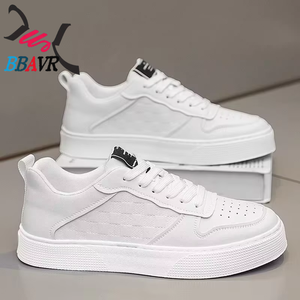 Zapatos para Caminar de Hombre, Blancos, de Corte Bajo, Transpirables, con Parte Superior de PU, Forro de Algodón, Ligeros, para Primavera/Verano/Otoño - Product Image 4