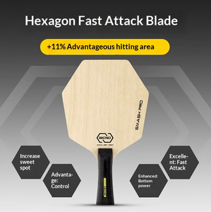 Raqueta de Tenis de Mesa Hexagonal de Madera de 5 Capas, Paleta Profesional de Ping Pong para Entrenamiento Avanzado - Product Image 4