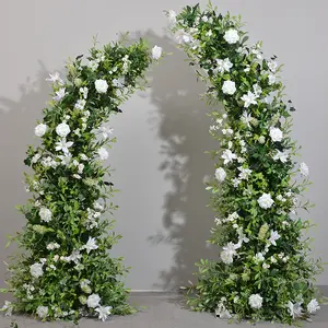 Wedding Party Event Enchanted Forest Decoration Boho Greenery Style Silk Artificial Flowers Wheel Arch Flowers