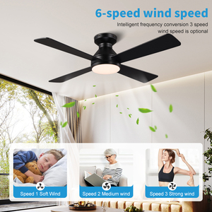 Ventilateur de plafond LED à 5 pales en ABS de 52 pouces avec télécommande, haute vitesse du vent, couleur, avec moteur FX5191H, ventilateur de plafond avec lumière FX5191 - Product Image 3
