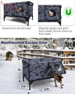Neues beheiztes Katzen haus und Haustier matte Winter für außen isoliertes Katzen haus im Freien mit Heizung Wasserdichtes Katzen haus für Haustiere - Product Image 3