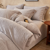 Ensemble de housse de couette en velours de lait gaufré papillon 3D, ensemble de literie en microfibre ultra douce 4 en 1, ensemble de literie en flanelle chaude pour l'hiver