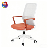 Chaise de bureau ergonomique moderne à dossier haut en maille avec base en acier inoxydable, pivotante à 360° et réglable en hauteur