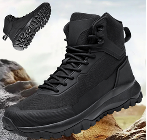 Botas Tácticas de Senderismo para Hombre DF022 AS33 Color Caqui, Material PU, Impermeables, con Suela Ligera, para Todas las Estaciones, NEGRO MARRÓN - Product Image 1