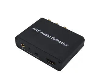 铝弧HDMI兼容音频提取器数字到模拟音频转换器AUX SPDIF同轴RCA 3.5毫米插孔输出