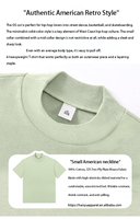 280G Heavyweight Mock Neck T-shirt Heren 100% Katoen 32s Dubbelgaren Effen Korte Mouw Tee Custom Borduurwerk Print Blank T-shirt