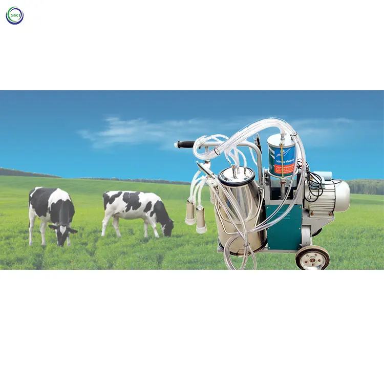 Ordenha de leite de vaca a vácuo tipo dupla de balde de leite de vaca a vácuo de barril único máquina de ordenha de cabra