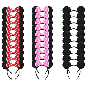 Fasce per Capelli all'Ingrosso in Stile Euro-Americano con <span class=keywords><strong>Orecchie</strong></span> di Minnie e Topolino in Plastica e Fiocco a Pois per Bambini, Donne e Ragazze - Product Image 2