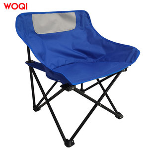 Chaise pliante d'extérieur Woqi en tissu Oxford avec cadre en aluminium bleu foncé, chaise de jardin 58x58x60cm, chaise de camping portable - Product Image 1