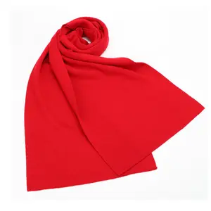 Wholesale winter stylish custom knit plain red scarf unisex women soft warmly festival scarf