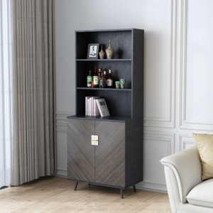 MAXINE kabinet ruangan, furnitur rumah modern kabinet bar led mini kabinet bar kecil ruang tamu