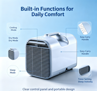 Mini climatiseur électrique portable pour la maison, accessoires de tuyau d'évacuation complets, télécommande, économie d'énergie