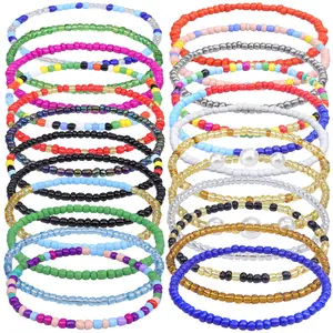OEM factory colorful Glass seed bead indian bead Girls bangles and bracelets