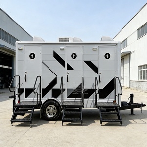 Remolque de Baño Portátil para Exteriores, Contenedor de Ducha Móvil VIP para Camping, Remolque de Baño Ecológico con 4 Plazas - Product Image 5