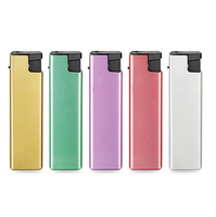 Briquet de poche de luxe en métal, style flamme jet, coupe-vent, avec logo laser, rechargeable, pour bougies et cigarettes - Vente en gros