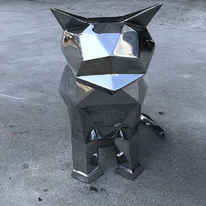 Sculpture de chat en métal poli miroir, Sculpture de chat en acier inoxydable - Product Image 3
