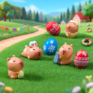 Miniatures de Capybara pour la décoration de Pâques, mini-animaux en résine, figurines de capybara pour la décoration de jardin féerique, paysage de mousse, décorations de <span class=keywords><strong>bricolage</strong></span> - Product Image 2