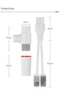 Adaptador PoE 2 en 1 Plug-and-Play con Salida de 12V CC y Divisor Ethernet de 100Mbps para Cámaras IP sin PoE y Dispositivos de Seguridad CCTV