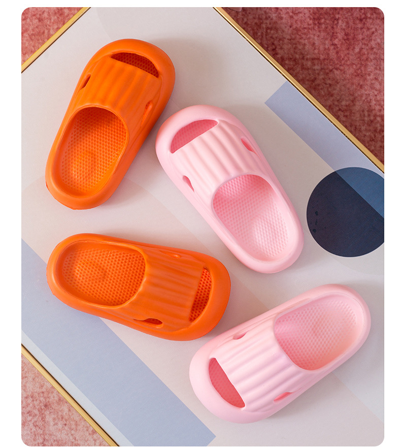 Children's Slippers Summer Solid Color Thick Sole Non-slip Bathroom Indoor Slides Slippers