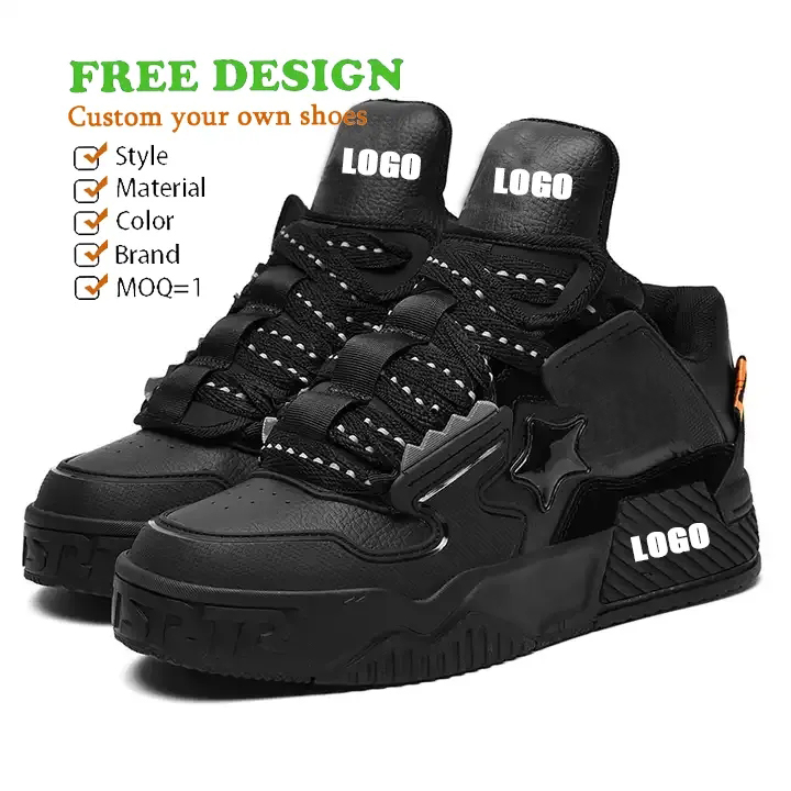 Oem/Odm 2024 Mode Custom Dikke Zool Skate Dneakers Koreaanse Trendy Schoenen Low Moq Blank Ontwerp Custom Skateboard Schoenen Voor Mannen