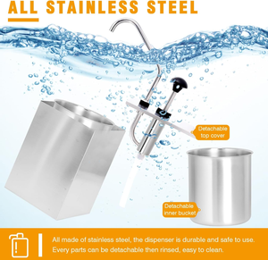 Dispensador de Salsas de Acero Inoxidable, Bomba Comercial de 2L para Condimentos, Estación de Bombeo Individual - Product Image 2