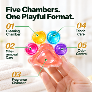 Capsules de lessive concentrées 5 en 1 en forme de patte colorée, capsules de lavage à marque privée - Product Image 3