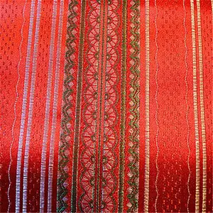 Tecido bordado de brocado tang, tecido de cetim com listras
