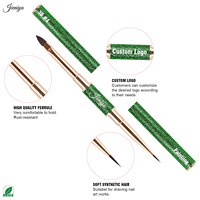 Ensemble de pinceaux à ongles professionnels à double embout en nylon, manche métallique vert, avec paillettes scintillantes, pour gel, salon et usage domestique, marque privée